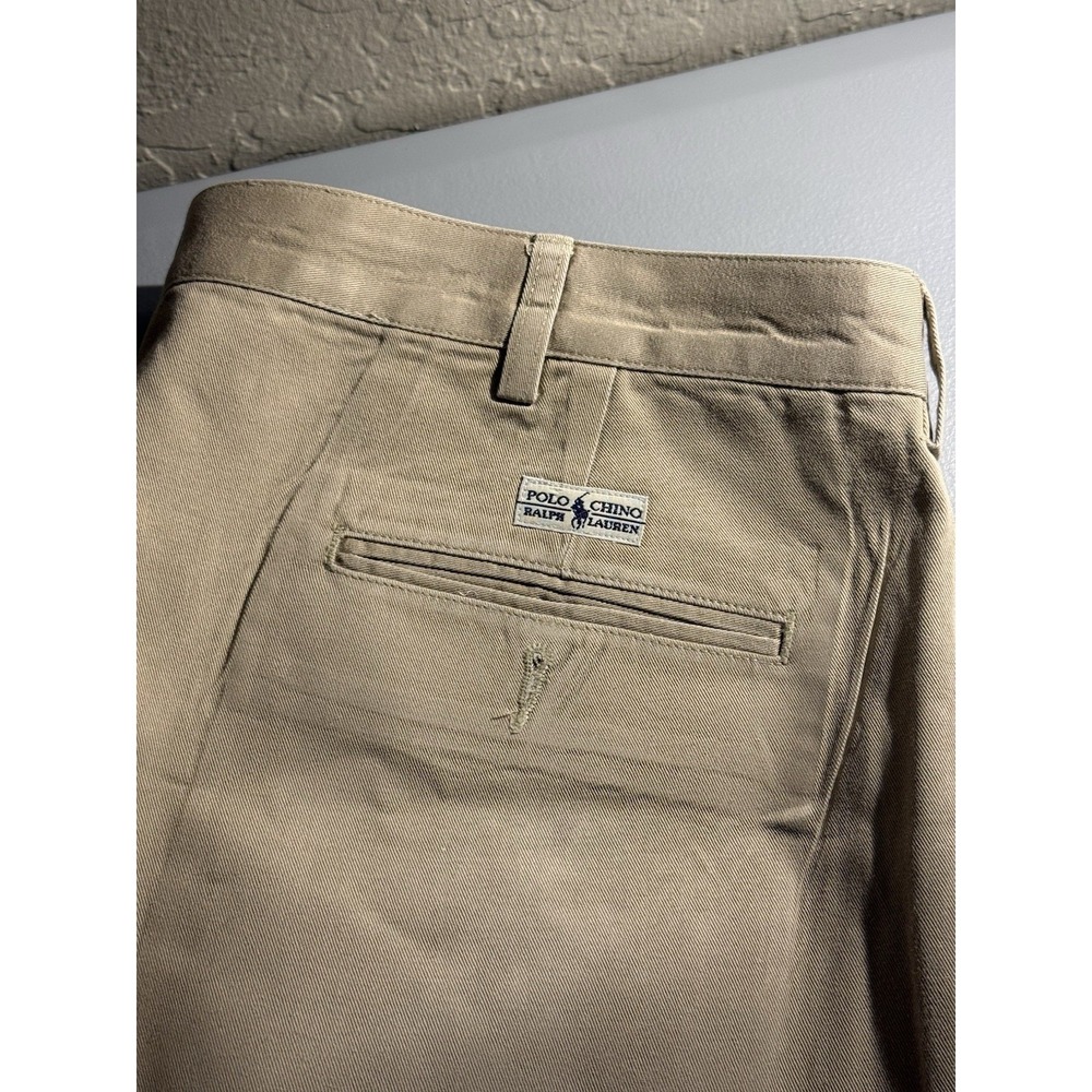Vintage Polo Ralph Lauren Andrew Pant Men's 40x30 (38x30) Pleated‎ Chino Tan
